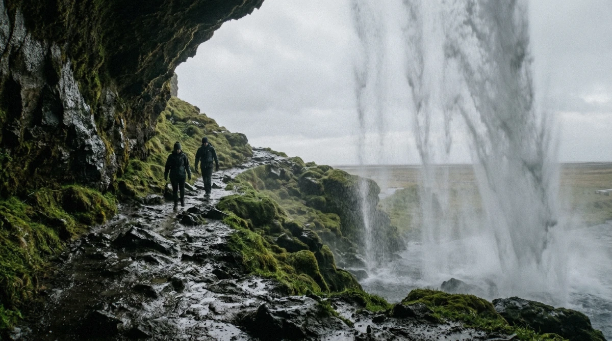 Seljalandsfoss on the south coast, the first stop on a south coast and Katla ice cave tour from Reykjavík